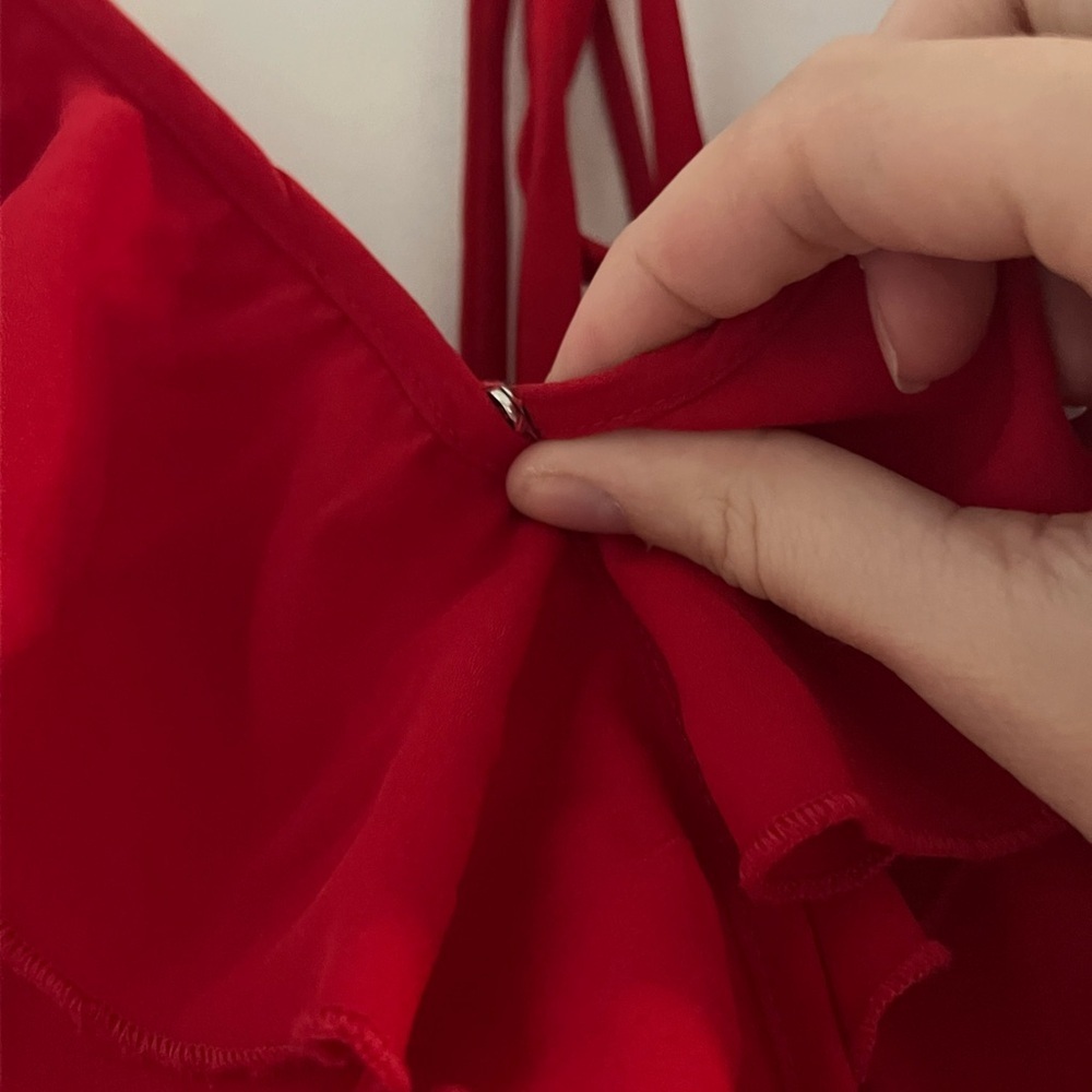 Alter’d State Women’s Elegant Red Ruffle Dress - Picture 2 of 5